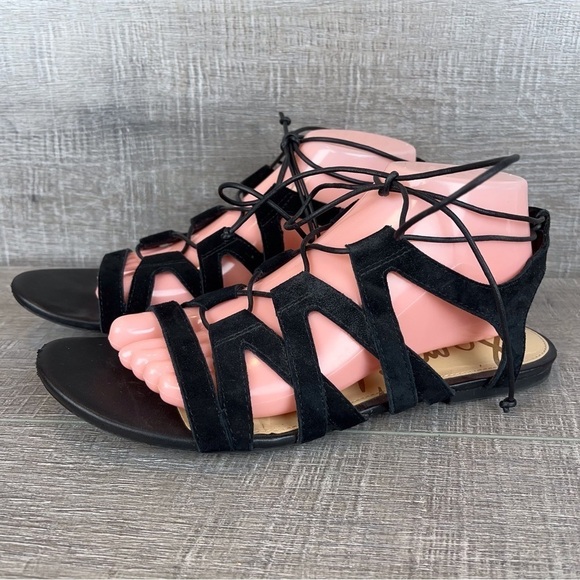 Sam Edelman sz 8.5 Boyden black suede strappy sandals - Picture 1 of 13